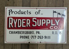 Double Sided Antique Vintage Ryder Farm Agricultural Sign PA Pennsylvania picture