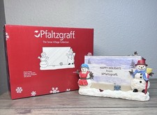 Pfaltzgraff 2002 Snow Village Picture Frame 4x6 Christmas Snowman Vintage NIB picture