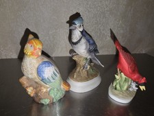 3 Vintage Bird Figurines Statuettes,  2 Are Lefton picture
