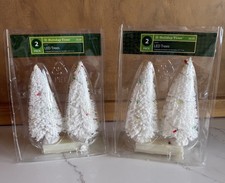 Holiday Time Christmas Village LED Trees 6” NOS White Flocked Total of 4 picture