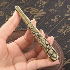 Vintage Brass Animal Pattern Cigarette Holder Pipe Smoking Accessory picture