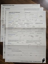Vintage Columbia University School of General Studies Admission Application picture