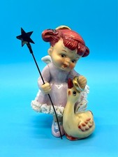 Vtg Ardalt Red Hair Angel Gold Halo Holding Star Staff w/ Duck – EUC picture