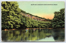 Missouri Ozark Mountain Stream Bluffs Landscape Vintage Postcard picture