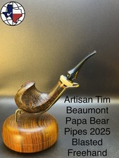 Artisan Tim Beaumont Papa Bear Pipes 2025 Blasted Freehand Tobacco Pipe picture