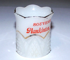 Antique White Glass Toothpick Holder Souvenir - Plankinton, SD picture