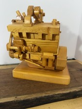 Vtg Cummins Wood Miniature V12 Engine Display Desk Model Promo picture