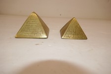 Vintage Solid Brass Egyptian Pyramids, Stackable, Set of Two picture