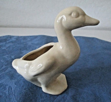 White Duck Duckling PLANTER Figurine  Pottery 6” Long Vintage AZ44 picture