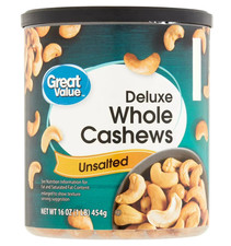 Great Value Deluxe Whole Cashews, Unsalted, 16 oz picture