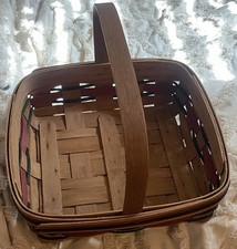 Workshops of Gerald E Henn 11.5” Square Handled Pie Basket 1993 Handwoven picture