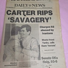 Jan 22 1981 NY Daily News Carter Rips Savagery Iran Hostage Newspaper picture