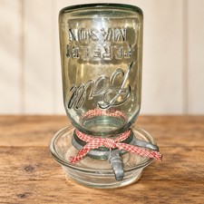 Vintage Ball Perfect Mason Jar Hudson #13 Glass Base Chicken Waterer picture