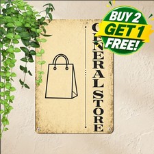 Vertical Serif Layout Shop Sign Metal Plaque Commercial Store Entrance picture