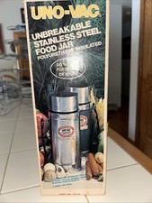 Vintage Uno-Vac Stainless Steel Unbreakable Insulated Food Jar Thermos in Box picture