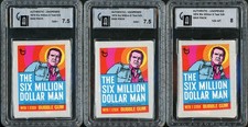 3 Packs - 1974 Topps Six Million Dollar Man GAI NM+ NM+ NM-MT Unopened picture