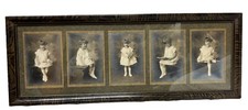 Antique Montage of Photos Of Beautiful Little Girl In Antique Wooden Frame picture