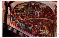 Diego Rivera Mural Postcard Palacio Nacional Mexico City Class Struggle picture