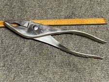Rare Stanley 7-1/2” Nickel Plated No. 11 Slip Joint Pliers Issued 1934 Only Fine picture