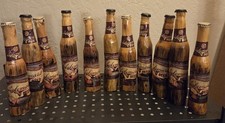 11 Handmade Wood Carved 2008 Lakemaid Beer Bottle Lot Rustic Folk Art Cabin  picture