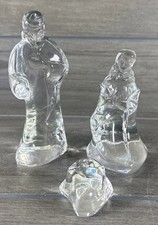 Vintage Waterford Crystal Nativity Collection 3 Pc Holy Family Set Figurines picture