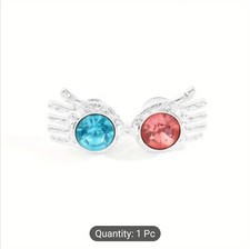 Luna Lovegood's Glasses Harry Potter Series Rhinestone Brooch Hat/Lapel Pin picture