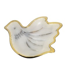 Vintage Mikasa Crystal Gold Trimmed Dove Dish 32226-1Box8 32226-1Box8 picture
