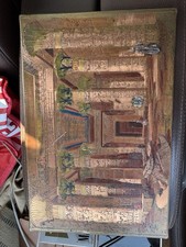 Vintage El Shami Hand Made Copper Temple of Philae Egypti Scene Art Wall Hanging picture