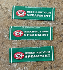 Lot of 3 Early Beech-Nut Spearmint Chewing Gum Wrappers Canajoharie NY picture
