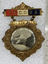 Early 1900 ANTIQUE 4th of July CELEBRATION SOUVENIR pinback badge TACOMA, WA picture