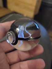 Pokemon Clear Glass 3-D Mew Poke Ball Display/Paperweight picture