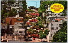San Francisco USA Lombard Street Worlds Crookedest Street View Postcard picture