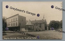 RPPC Opera House Block Street View TULLY NY New York Vintage Real Photo Postcard picture