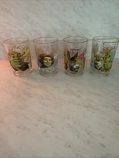 Vintage 2007 McDonalds Shrek The Third Drinking Glasses Complete Set of 4 Cups picture