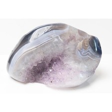Brazilian Blue Banded Agate Amethyst Freeform | Polished Crystal Mineral Decor picture