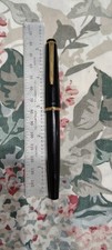 GENUINE MONTBLANC 32 BLACK RESIN FOUNTAIN PEN MEDIUM 14K GOLD NIB GERMANY picture