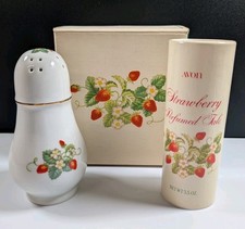 Avon Vintage 1979 Strawberry Porcelain Sugar Shaker 22K Gold Trim Talc New VTG picture