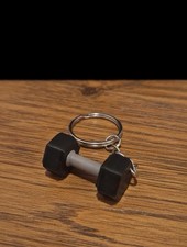 3D Printed Mini Dumbbell Keychain: Fitness Gift for Gym Lovers picture