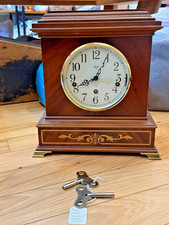 Vintage Sligh Triple Chime Mantel Clock Hermle 1050-021 Germany WORKING w/Keys picture