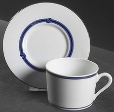 Christofle Rubanea Blue Cup & Saucer 56383 picture