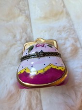 Beautiful Pink W Gold Accent Princess Trinket Box Pill Box Mini Small Vintage  picture
