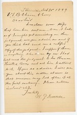 Horace G Westlake Handwritten Hillsdale NY 1899 Mr Thomson Worcester Co FB Chase picture