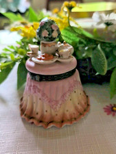 Ganz Porcelain Hinged Pink Trinket Pill Box Tea Time Mini Teapot set On Table  picture
