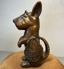 Vtg Schnauzer Cast Bronze Boston State House Paperweight  Figurine  Hallow Cast picture