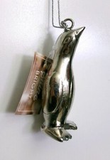 BEAUTIFUL HEAVY METAL (SILVER) PENGUIN CHRISTMAS ORNAMENT NEW picture