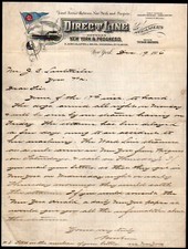 1906 New York & Progreso - Direct Line of Steam Ships - Yucatan Letter Head bill picture