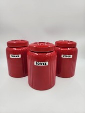 HALL'S CHINESE RED RADIANCE CANISTER SET OF 3 picture
