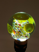 Vintage art glass paperweight yellow flowers millefiori John Gentile unsigned picture