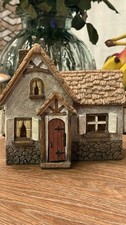 Charming Cottage House Figurine – Rustic Country Home Decor Collectible picture