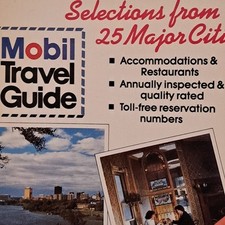 Mobil Travel Guide 25 Major Cities 1985 Rand McNally Pocket Size Advertising picture
